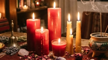 Amarre con velas rojas